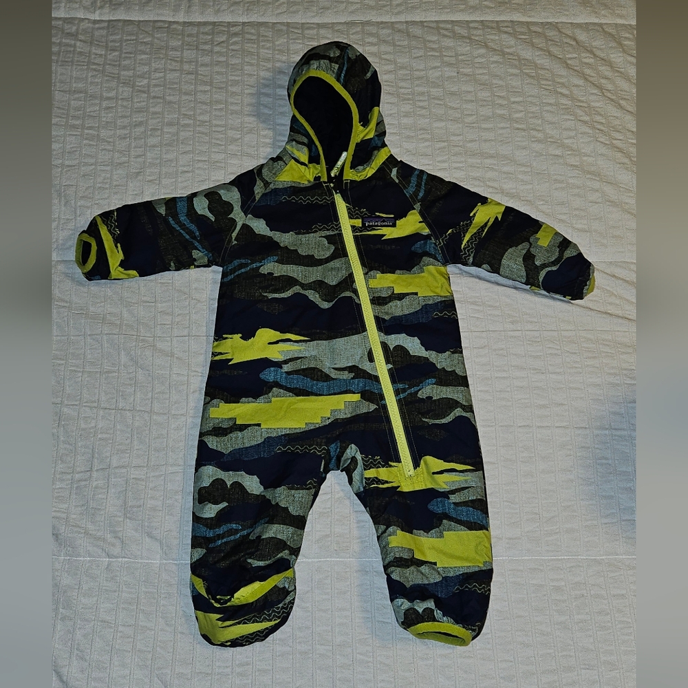 Patagonia Winter Snow Ski Suit Reversible Baby Infant Kids Navy / Pattern 6-9m
